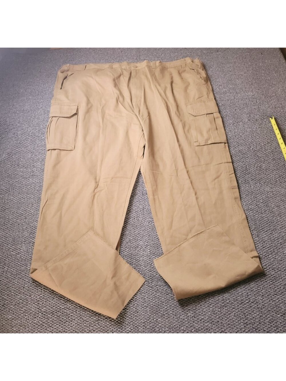 Boulder Creek Cargo Pants Mens 56 x38L Big Tall Khaki Elastic LL Chino Beige y2K